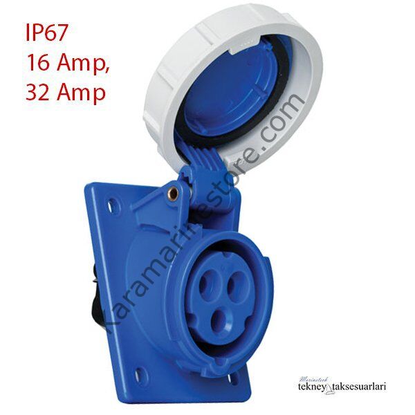 IP67 16 Amp. 32 Amp. Sahil Besleme Prizi (Eğik)